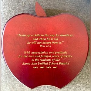 3/$15 NWT Wood Teacher Appreciation Apple Shaped Bible Jewelry Box